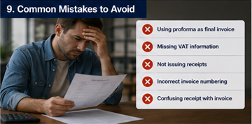 Business professional checking invoice and receipt documents for accounting mistakes